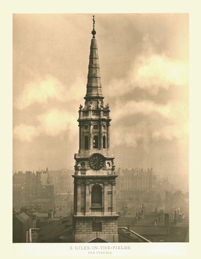 St Giles-in-the-Fields, The Steeple, mitten av slutet av 1800-talet. av Unbekannt