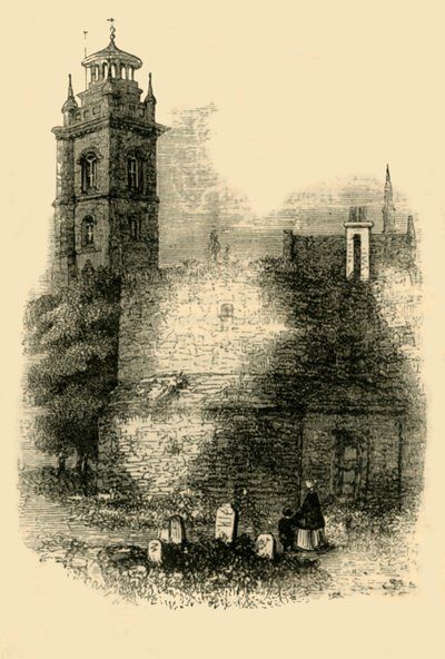 St. Giles, Cripplegate, visar den gamla muren, c1872. av Unbekannt