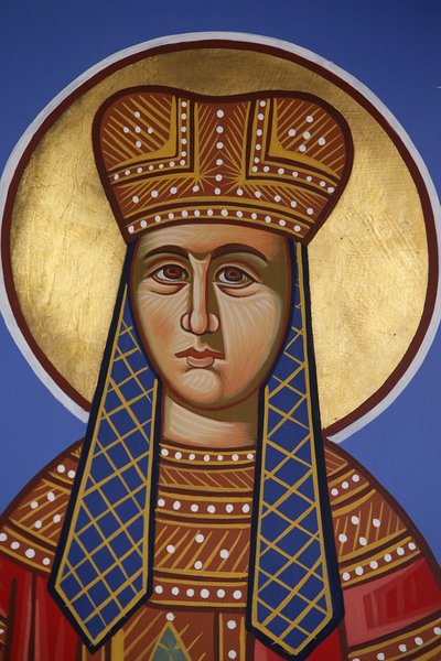 St Helen fresk i Pedoulas ortodoxa kyrka, Cypern, 20150510, Pedoulas, Cypern av Unbekannt