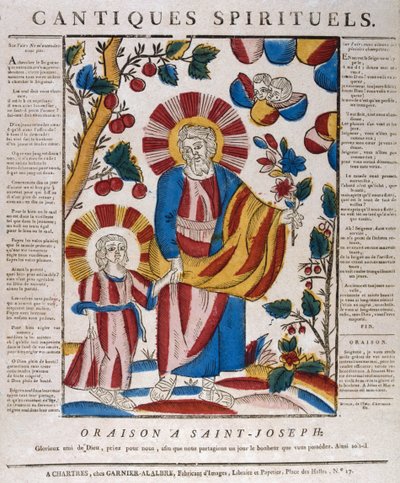 St Joseph och Jesus går hand i hand, 1700-talet av Unbekannt