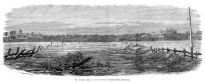 St Kilda Road, södra sidan av Princes Bridge - Översvämningar vid Melbourne, Australien, 1864 av Unbekannt