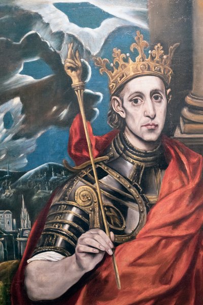 St Louis, kung av Frankrike, av en anhängare av El Greco, utställd i El Greco-museet, Toledo, Toledo-provinsen, Castilla-La Mancha, Spanien av Unbekannt