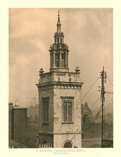 St Michael, Paternoster Royal, The Steeple, mitten av slutet av 1800-talet. av Unbekannt
