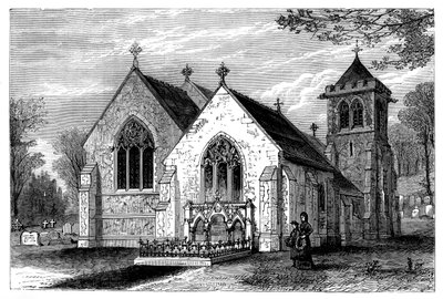 St Michaels Church och Benjamin Disraelis grav 1804-1881, sent 1800-tal av Unbekannt
