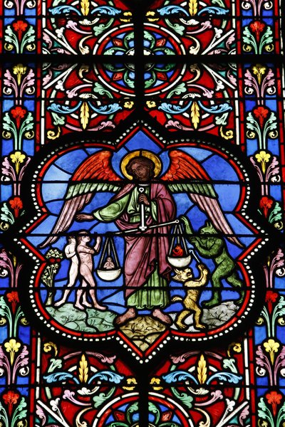 Målat glas i Notre Dame de Bayeux-katedralen, Bayeux, Frankrike av Unbekannt