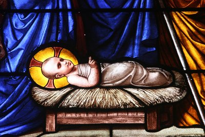 Fönster i målat glas: Nativity Geneve Switzerland av Unbekannt