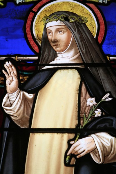 Fönster i målat glas. Sankta Katarina av Siena. 1883. av Unbekannt