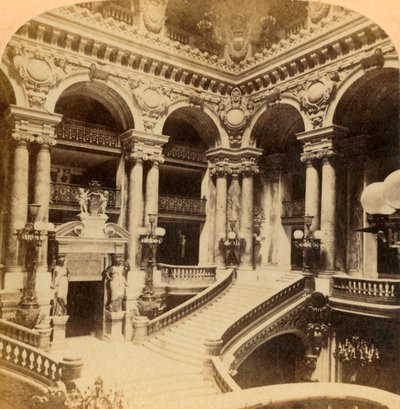 Trappa i Grand Opera House, Paris, Frankrike, c1900. av Unbekannt