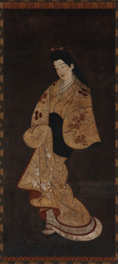 Stående figur av en flicka, Edo-period, 1700-talet. av Unbekannt