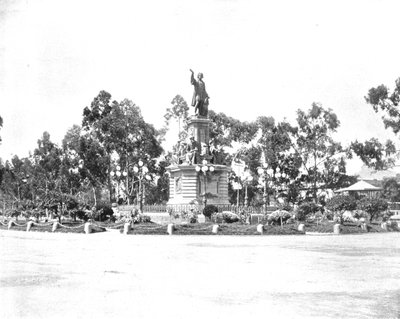 Staty av Columbus på Paseo, Mexico City, Mexiko, c1900. av Unbekannt