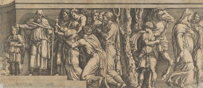 Staty av Niobe och hennes tillbedjare, med Apollo och Diana och andra figurer, 1543-47. av Unbekannt
