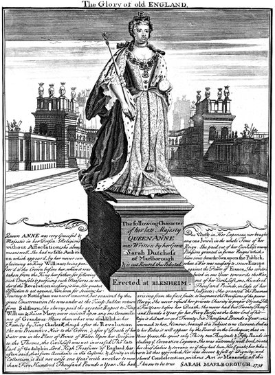Staty av drottning Anne 1665-1714, Blenheim Palace, Oxfordshire, 1738 av Unbekannt