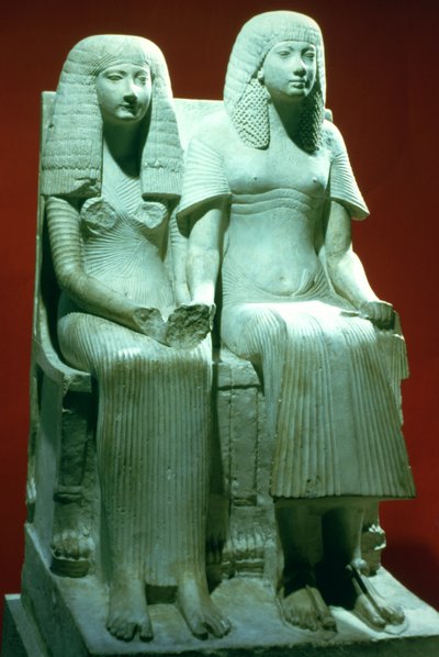 Staty av en man och hustru, egyptiska, 18:e dynastin av Unbekannt