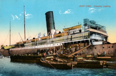 Ångbåtskolning, Port Said, Egypten, 1900-talet av Unbekannt