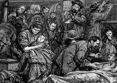 Styr passagerare på en atlantångare på väg till Amerika, c1850 av Unbekannt