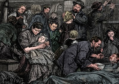 Styr passagerare på en atlantångare på väg till Amerika, c1850 av Unbekannt