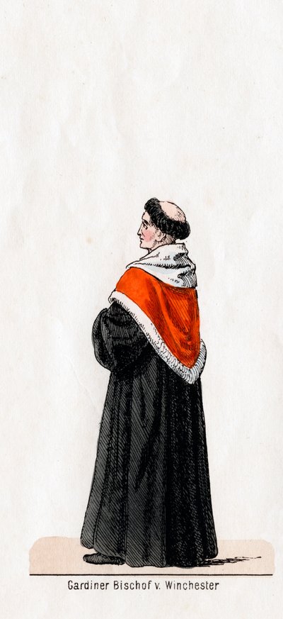 Stephen Gardiner, kostymdesign för Shakespeares pjäs, Henry VIII, 1800-talet av Unbekannt