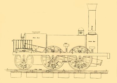 Stephensons 1833 lokomotiv, 1887. av Unbekannt