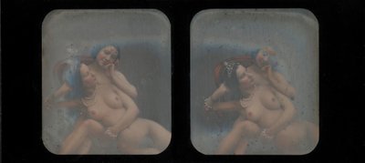 [Stereografisk bild av två nakna kvinnor], 1840-talet. av Unbekannt