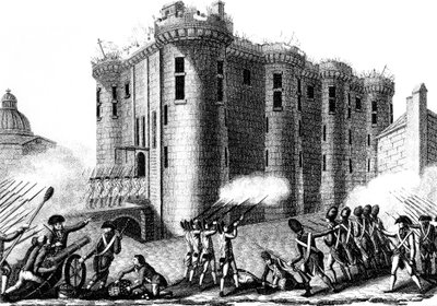Stormningen av Bastiljen av parisare ledd av grenadjärgardet, 14 juli 1789 1804 av Unbekannt