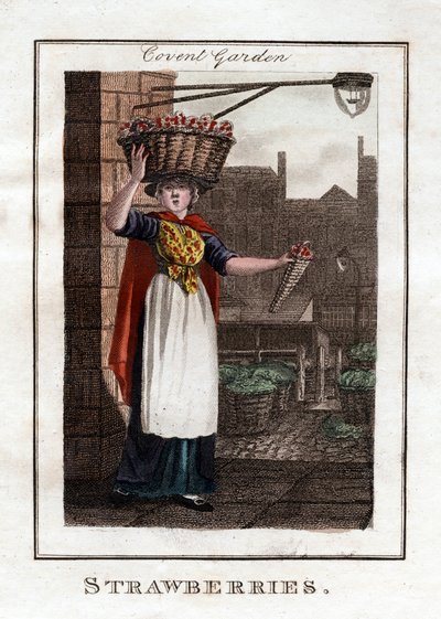 Jordgubbar, Covent Garden, London, 1805 av Unbekannt