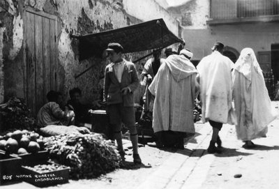 Gatubild, Casablanca, Marocko, c1920-c1930-tal av Unbekannt