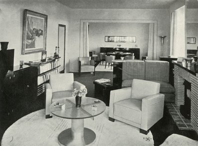 Studio och matsal i hus i Bryssel, 1937. av Unbekannt