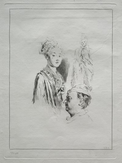 Study of Heads, 1700-talet. av Unbekannt