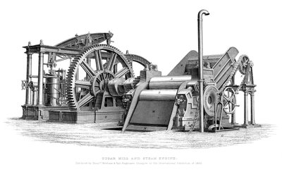 Sockerkvarn och ångmaskin, 1866 av Unbekannt