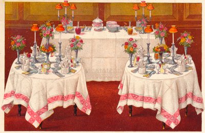 Kvällsbord med buffé, c1907. av Unbekannt