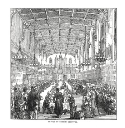 Nattvarden på Christs Hospital, 1878 av Unbekannt