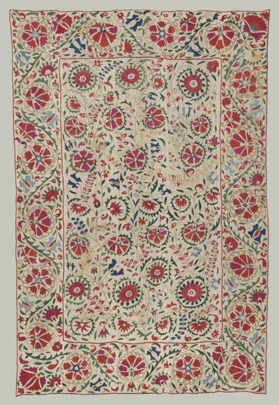 Suzani: gardin eller sängöverdrag, ca 1800. av Unbekannt