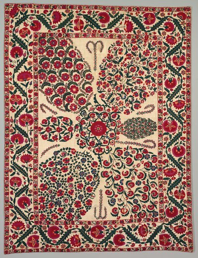 Suzani med blomsprej, 1800-1850. av Unbekannt
