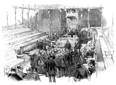 Svära in ledamöter vid House of Commons, Westminster, London, c1905 av Unbekannt