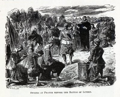 Svenskar vid bön före slaget vid Lützen, 1882 av Unbekannt