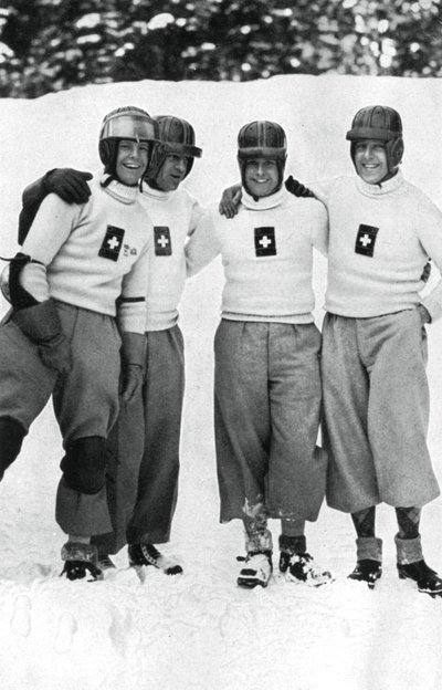 Schweiziska fyrmannaboblag, vinter-OS, Garmisch-Partenkirchen, Tyskland, 1936 av Unbekannt