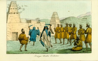 Svärddans av nomadiska beduinaraber nära kungarnas dal i Thebe av Giovanni Battista Belzoni av Unbekannt