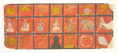 Symboler för Chakravartin... ett Digambara-manuskript, möjligen Shalibhadra, sent 1600-tal. av Unbekannt