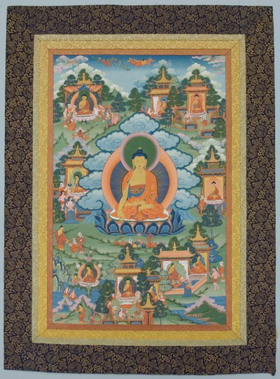 Tangka med Buddha, 1800-talet. av Unbekannt