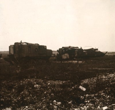 Tanks, Juvincourt, norra Frankrike, c1914-c1918 av Unbekannt