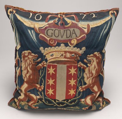 Gobelängklädd kudde, ca. 16751725. av Unbekannt