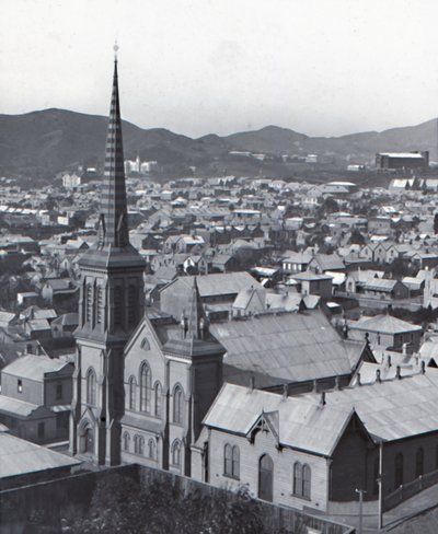 Te Aro, från Terrace, Wellington, sent 1800-tidigt 1900-tal. av Unbekannt