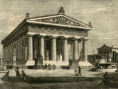 Templet i Paestum, restaurerat, 1890. av Unbekannt