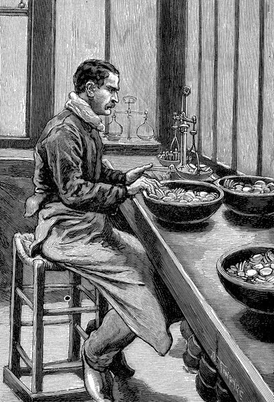 Testar vikten av guldbitar, Paris myntverk, 1892 av Unbekannt