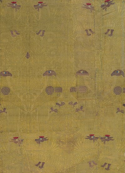 Textil-, fågel-, drake- och palmettmotiv, italienska, 1200-1300-tal. av Unbekannt