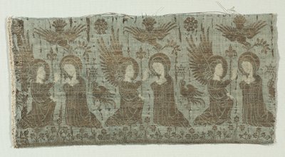Textilfragment med bebådelsen, 1370-1400. av Unbekannt