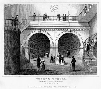 Thames Tunnel, London, 1800-talet av Unbekannt