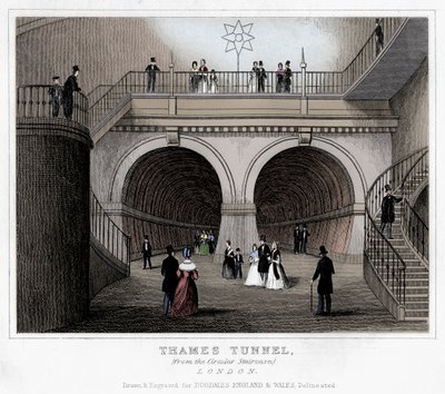 Thames Tunnel, London, 1800-talet av Unbekannt