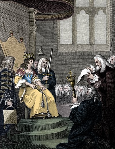 Unionsakten mellan England och Skottland läses inför drottning Anne, 1826 av Unbekannt