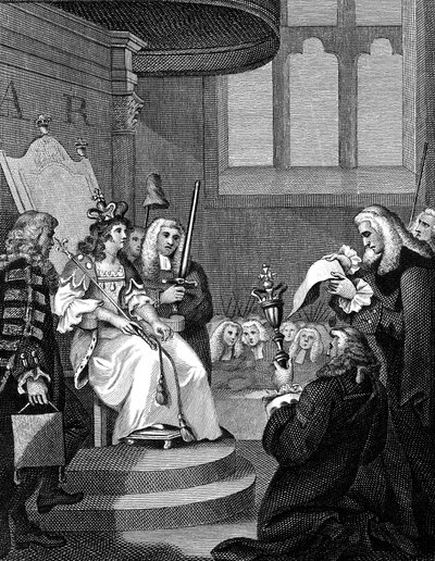 Unionsakten mellan England och Skottland läses inför drottning Anne, 1826 av Unbekannt